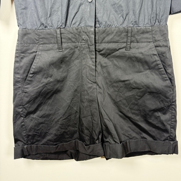 Theory Black Cotton Collared Romper Sz 6 photographer, hostess, blend - Picture 3 of 9